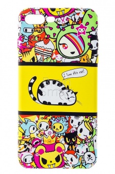 Накладка силиконовая Umku iPhone 7 Plus/8 Plus Коты Желтый(4) - фото, изображение, картинка