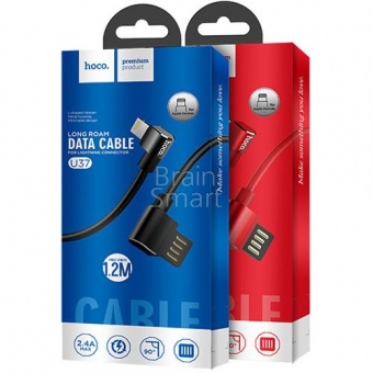 USB кабель Lightning HOCO U37 Long Roam (1м) Черный - фото, изображение, картинка