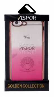 Накладка силиконовая Aspor Golden Collection с отливом iPhone 7 Plus/8 Plus Розовый - фото, изображение, картинка