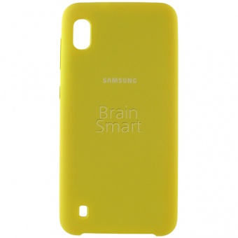 Накладка Silicone Case Samsung A105 (A10 2019)  (4) Жёлтый - фото, изображение, картинка