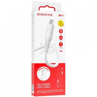 USB кабель Micro Borofone BX47 Coolway (1м) Белый - фото, изображение, картинка