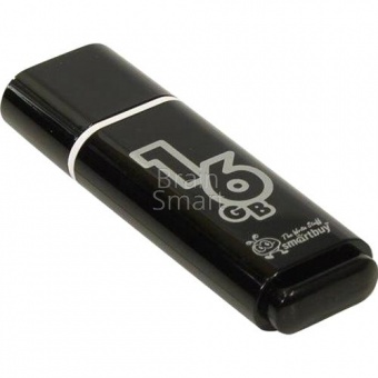 USB 2.0 Флеш-накопитель 16GB SmartBuy Glossy Черный - фото, изображение, картинка