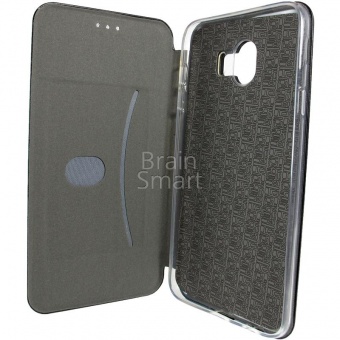 Книжка кожа Brauffen Samsung J400 (J4 2018) Черный тех.упак - фото, изображение, картинка