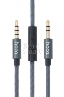 AUX кабель HOCO UPA04 Noble Sound Series with mic (1м) Серый - фото, изображение, картинка