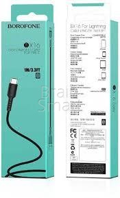 USB кабель Lightning Borofone BX16 2.4A (1м) Черный* - фото, изображение, картинка