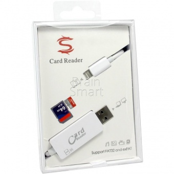 USB/CardReader RC002 iDragon пластик microSD для Apple (кабель Lightning) - фото, изображение, картинка