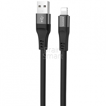 USB кабель Lightning Borofone BU18 Crown Silicone (1,2м) Черный - фото, изображение, картинка