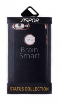 Накладка силиконовая Aspor Status Collection iPhone 7 Plus/8 Plus Черный/Розовый - фото, изображение, картинка