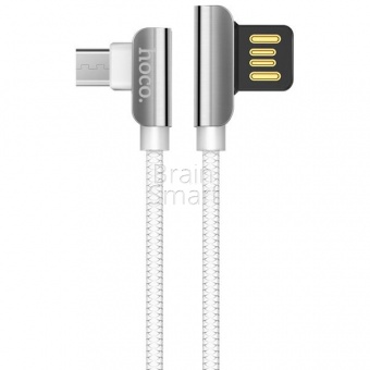 USB кабель Micro HOCO U42 Exquisite Steel (1м) Белый - фото, изображение, картинка
