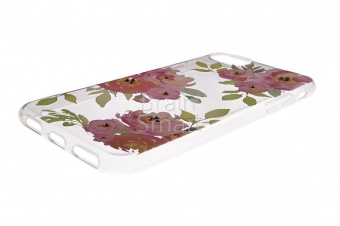Накладка силикон Kauaro Цветы Swarovski iPhone 7/8 Прозрачный - фото, изображение, картинка
