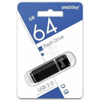 USB 2.0 Флеш-накопитель 64GB SmartBuy Quartz Черный* - фото, изображение, картинка