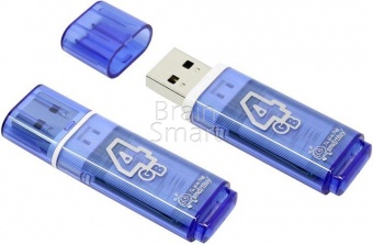 USB 2.0 Флеш-накопитель 4GB SmartBuy Glossy Синий - фото, изображение, картинка