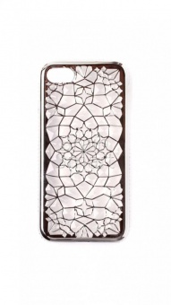 Накладка силиконовая со стразами по краям iPhone 7/8 Лед Серебряный - фото, изображение, картинка