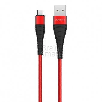 USB кабель Micro Borofone BX32 Munificent (1м/5A) Черный/Красный - фото, изображение, картинка