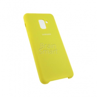 Накладка Silicone Case Samsung A730 (A8+ 2018)  (4) Жёлтый - фото, изображение, картинка