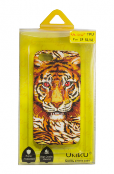 Накладка силиконовая Umku iPhone 5/5S/SE Тигр(3) - фото, изображение, картинка