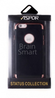 Накладка силиконовая Aspor Status Collection iPhone 6 Черный/Розовый - фото, изображение, картинка