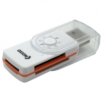 USB-картридер Oxion OCR013 (microSD/miniSD/TF/M2) Белый - фото, изображение, картинка