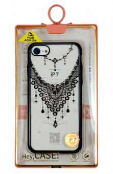Накладка пластиковая Oucase Noble Series iPhone 7/8 Glamorous Heart Черный - фото, изображение, картинка