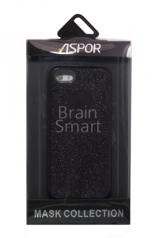 Накладка силиконовая Aspor Mask Collection Песок iPhone 5/5S/SE Черный - фото, изображение, картинка