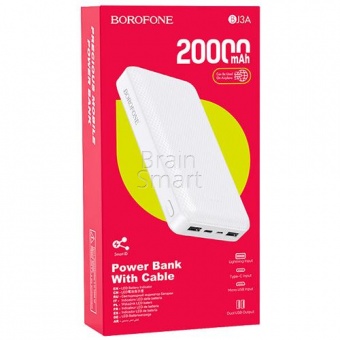 Внешний аккумулятор Borofone Power Bank  BJ3A Minimalist 20000 mAh Белый - фото, изображение, картинка