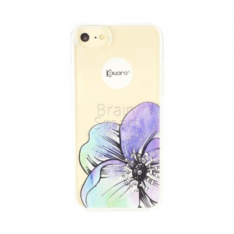 Накладка силикон Kauaro Цветок Swarovski iPhone 7 Plus/8 Plus Прозрачный - фото, изображение, картинка