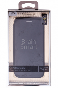 Книжка кожа Creative Case Samsung J330 (2017) Черный - фото, изображение, картинка