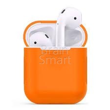 Чехол Silicone case для Apple Airpods Оранжевый* - фото, изображение, картинка