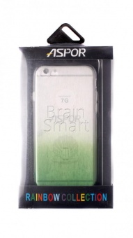 Накладка силиконовая Aspor Rainbow Collection с отливом iPhone 7/8/SE Зеленый - фото, изображение, картинка