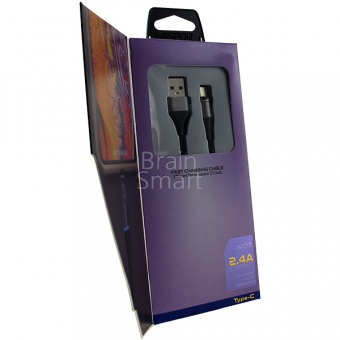 USB кабель Type-C Magnetic Aspor A177 (1,2м) (2.4A/QC) Черный - фото, изображение, картинка