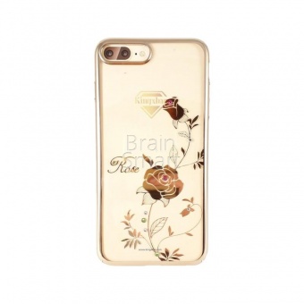 Накладка пластик Kingxbar Foliflora Series- Rose Swarovski iPhone 6/6S Золотой - фото, изображение, картинка