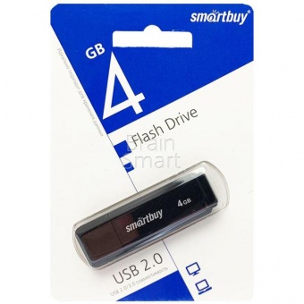 USB 2.0 Флеш-накопитель 4GB SmartBuy LM05 Черный - фото, изображение, картинка