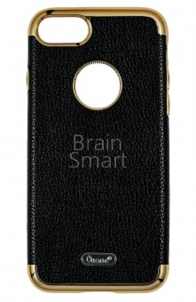 Накладка пластиковая Oucase Magnetic leather Earl Series iPhone 7/8 Черный/Золотой - фото, изображение, картинка