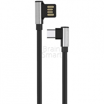 USB кабель Type-C Borofone BU5 Ice Steel угловой (1,2м) Черный - фото, изображение, картинка