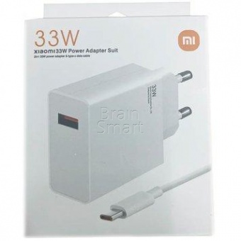 СЗУ Xiaomi Power Adapter Suit Copy 33W + кабель Type-C Белый* - фото, изображение, картинка