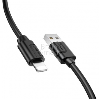 USB кабель Lightning Borofone BX55 Silicone 2,4A (1м) Черный* - фото, изображение, картинка