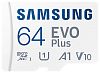 MicroSD 64GB Samsung Evo Plus Class 10 U1 (130 Mb/s) MC64KA + SD адаптер* - фото, изображение, картинка