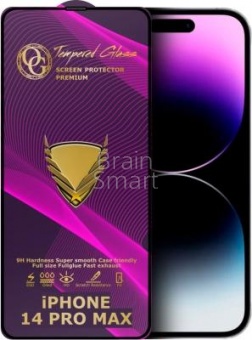 Стекло тех.упак. OG Purple iPhone 14 Pro Max Черный* - фото, изображение, картинка