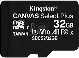 MicroSD 32GB Kingston Class 10 Canvas Select Plus (100 Mb/s)* - фото, изображение, картинка