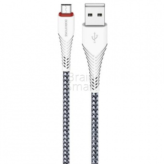 USB кабель Micro Borofone BX25 Powerful (1м) Белый - фото, изображение, картинка